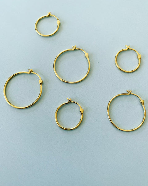 Gold Large Hoop Earring  - 18K GOLD