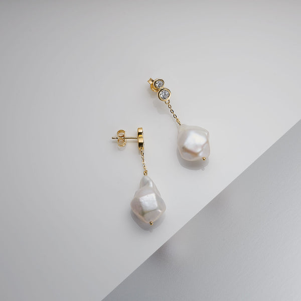 Aetia Pearl Earring - HIGH POLISHED GOLD