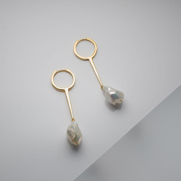 Rio Pearl Earring - HIGH POLISHED GOLD