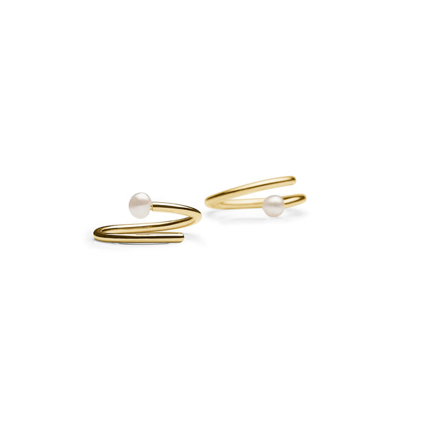 Pearl Twirl Earring - HIGH POLISHED GOLD