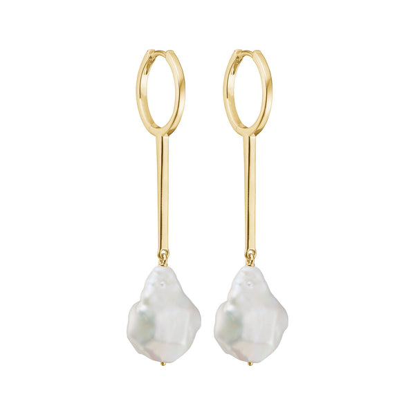 Rio Pearl Earring - HIGH POLISHED GOLD