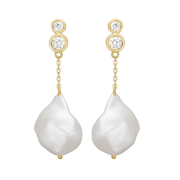 Aetia Pearl Earring - HIGH POLISHED GOLD