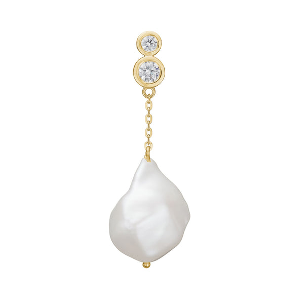 Aetia Pearl Earring - HIGH POLISHED GOLD