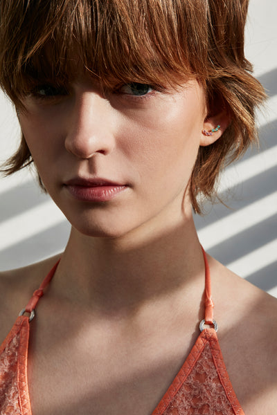 Naja Earring / Green - HIGH POLISHED GOLD