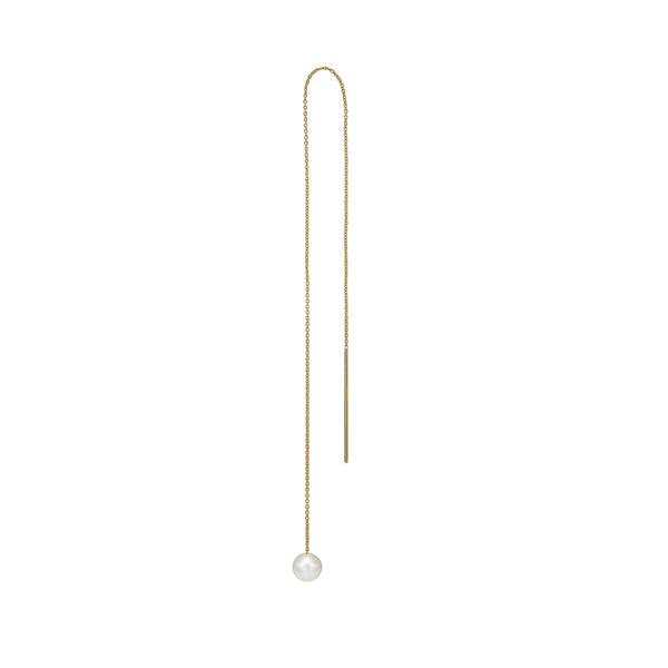 Pearl Threader Earring - HIGH POLISHED GOLD
